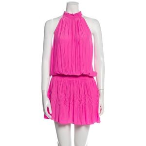 Hot pink Ramy Brook minidress. Perfect Barbie pink spring dress.